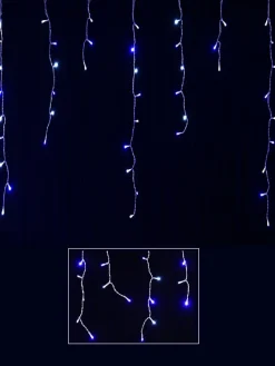 Hot Christmas Warehouse 420 Blue & Cool White Concave Bulb Led Christmas Icicle String Light - 10M