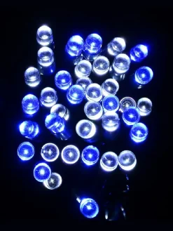 Store Christmas Warehouse 300 Blue & Cool White Led Concave Bulb Christmas Fairy String Lights - 15M
