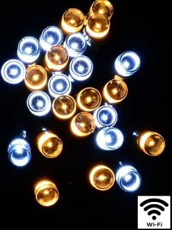 Cheap Christmas Warehouse 1000 Cool & Warm White Led Concave Bulb Wifi Christmas String Lights - 50M