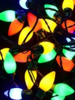 New Christmas Warehouse 40 Multi Colour Led C7 Bulb Christmas Fairy String Lights - 3.9M