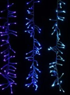 Outlet Christmas Warehouse 336 Multi Colour Led Concave Bulb Firecracker Cluster Icicle Light - 90Cm
