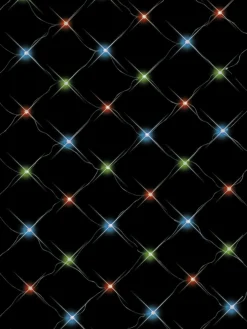 New Christmas Warehouse 96 Multi Colour Led Concave Bulb Christmas Net Light - 1.3M X 2.1M