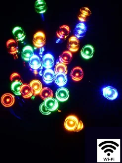 Hot Christmas Warehouse 300 Multi Colour Led Concave Bulb Wifi Christmas Fairy String Lights - 15M