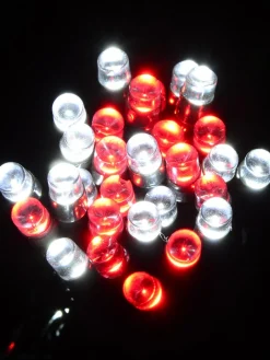 Clearance Christmas Warehouse 300 Red & Cool White Led Concave Bulb Christmas Fairy String Lights - 15M