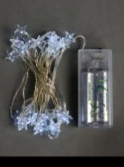 Outlet Christmas Warehouse 20 Stars With Cool White Led Bulb Christmas String Battery Lights - 2M