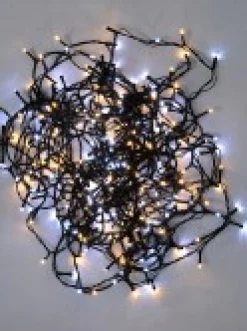 Outlet Christmas Warehouse 300 Warm & Cool White Led Concave Bulb Christmas Fairy String Lights - 15M