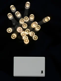 Cheap Christmas Warehouse 20 Warm White Concave Led Bulb Christmas String Battery Fairy Lights - 2.4M