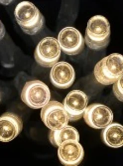 Cheap Christmas Warehouse 20 Warm White Concave Led Bulb Christmas String Battery Fairy Lights - 2.4M