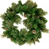 Discount Christmas Warehouse Balsam Pine Wreath With 132 Gold Glittered Tips & Pine Cones - 56Cm