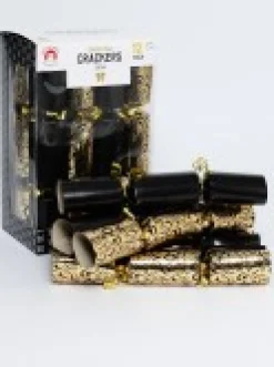 Discount Christmas Warehouse Black & Gold With Swirl Splash Pattern Christmas Cracker Bon Bons - 12 X 30Cm