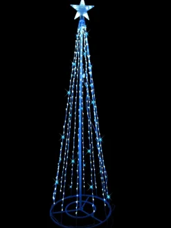 New Christmas Warehouse Blue & Cool White Led String Fairy Light 3D Conical Outdoor Christmas Tree - 2M