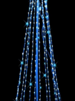 New Christmas Warehouse Blue & Cool White Led String Fairy Light 3D Conical Outdoor Christmas Tree - 2M