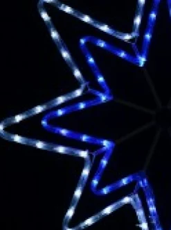 Online Christmas Warehouse Blue & Cool White 5-Point Star Of Bethlehem Led Rope Light Silhouette - 75Cm