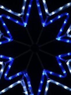 Online Christmas Warehouse Blue & Cool White 5-Point Star Of Bethlehem Led Rope Light Silhouette - 75Cm