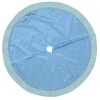 Outlet Christmas Warehouse Blue & Silver Filigree Pattern With Border Christmas Tree Skirt - 1.2M