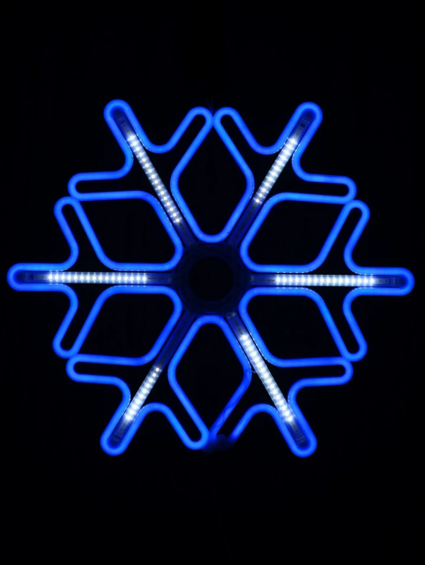 Best Christmas Warehouse Blue Snowflake & Cool White Strip Neon Christmas Light Rope Silhouette - 60Cm