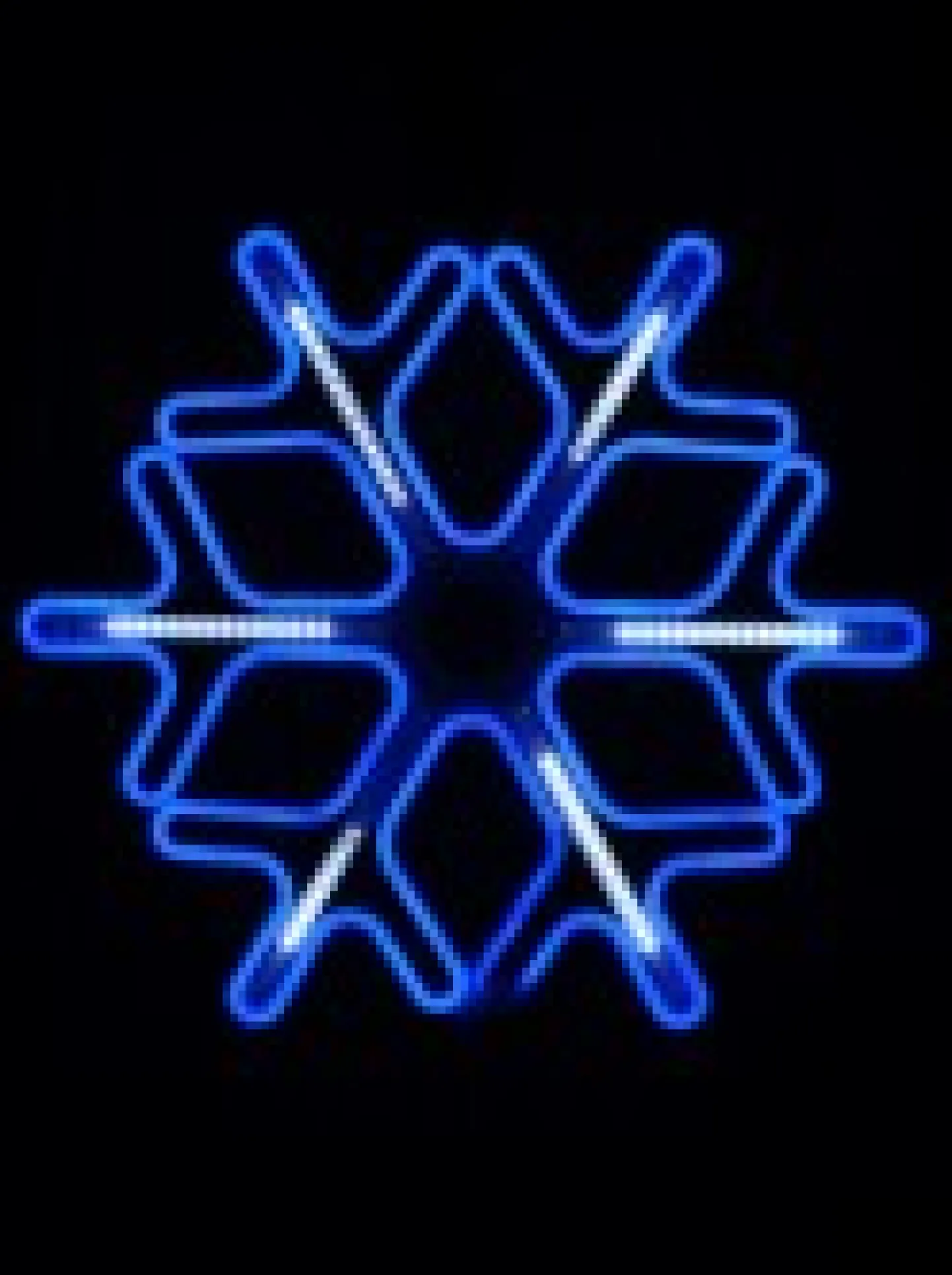 Best Christmas Warehouse Blue Snowflake & Cool White Strip Neon Christmas Light Rope Silhouette - 60Cm