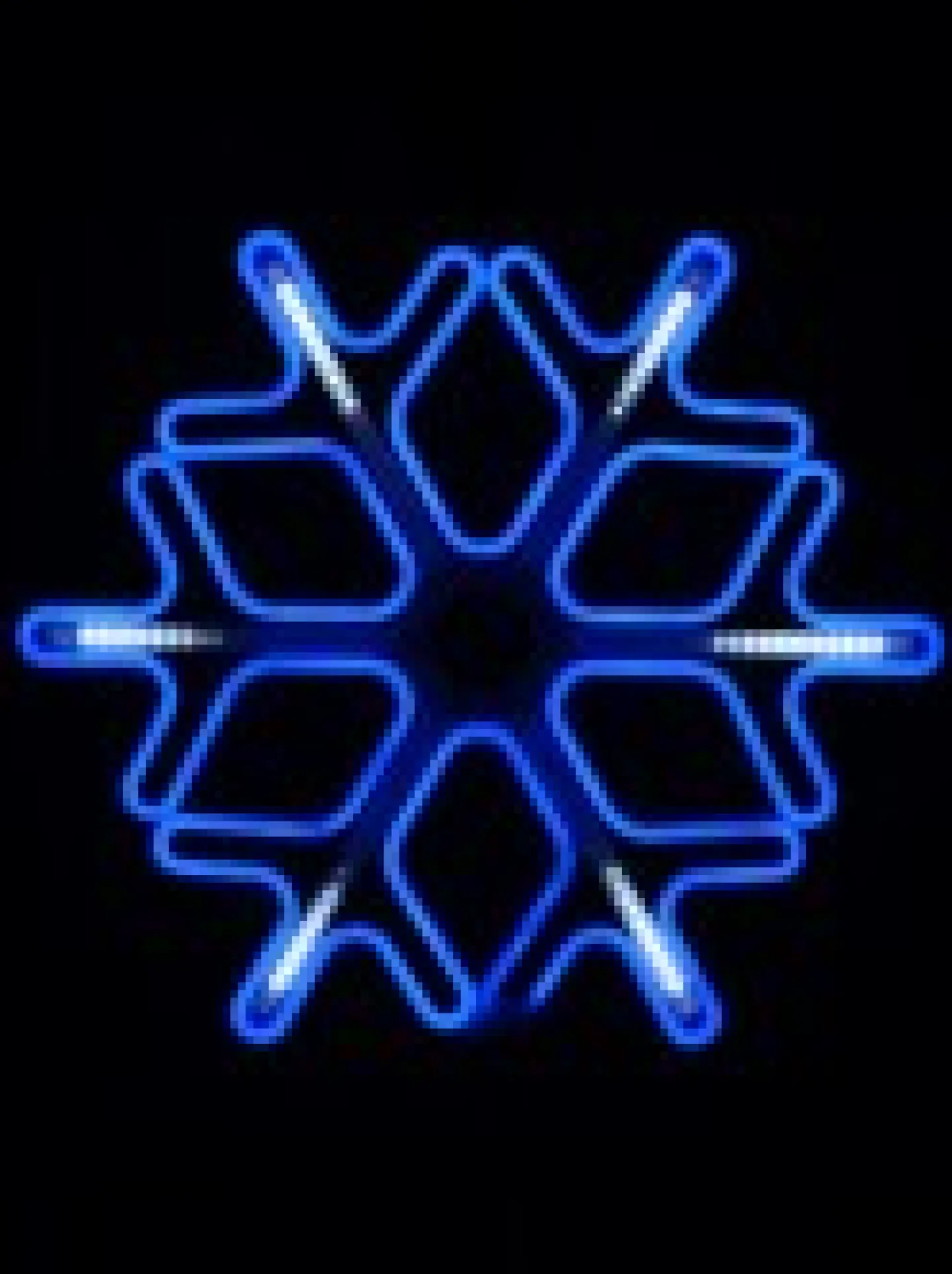 Best Christmas Warehouse Blue Snowflake & Cool White Strip Neon Christmas Light Rope Silhouette - 60Cm