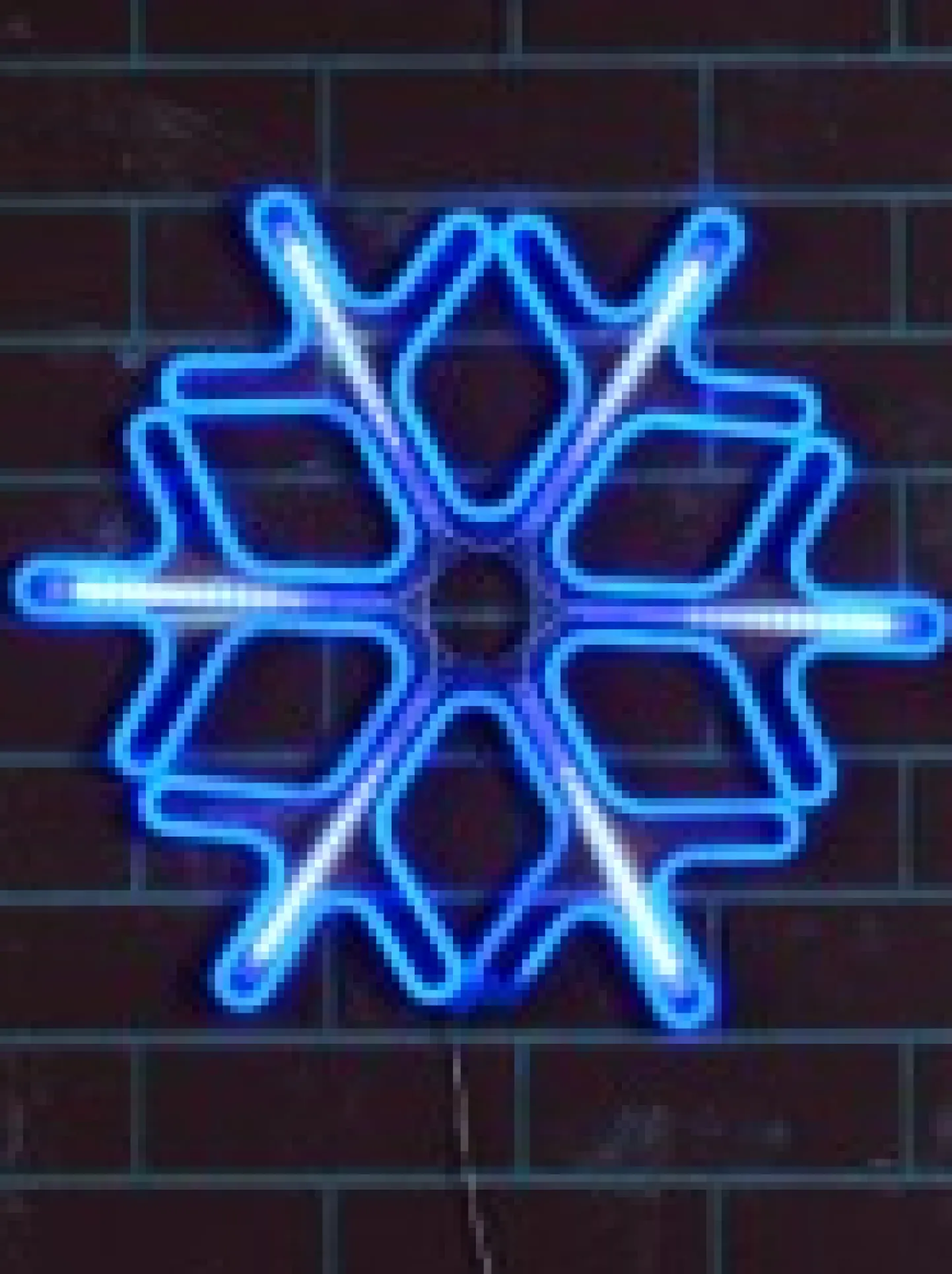 Best Christmas Warehouse Blue Snowflake & Cool White Strip Neon Christmas Light Rope Silhouette - 60Cm
