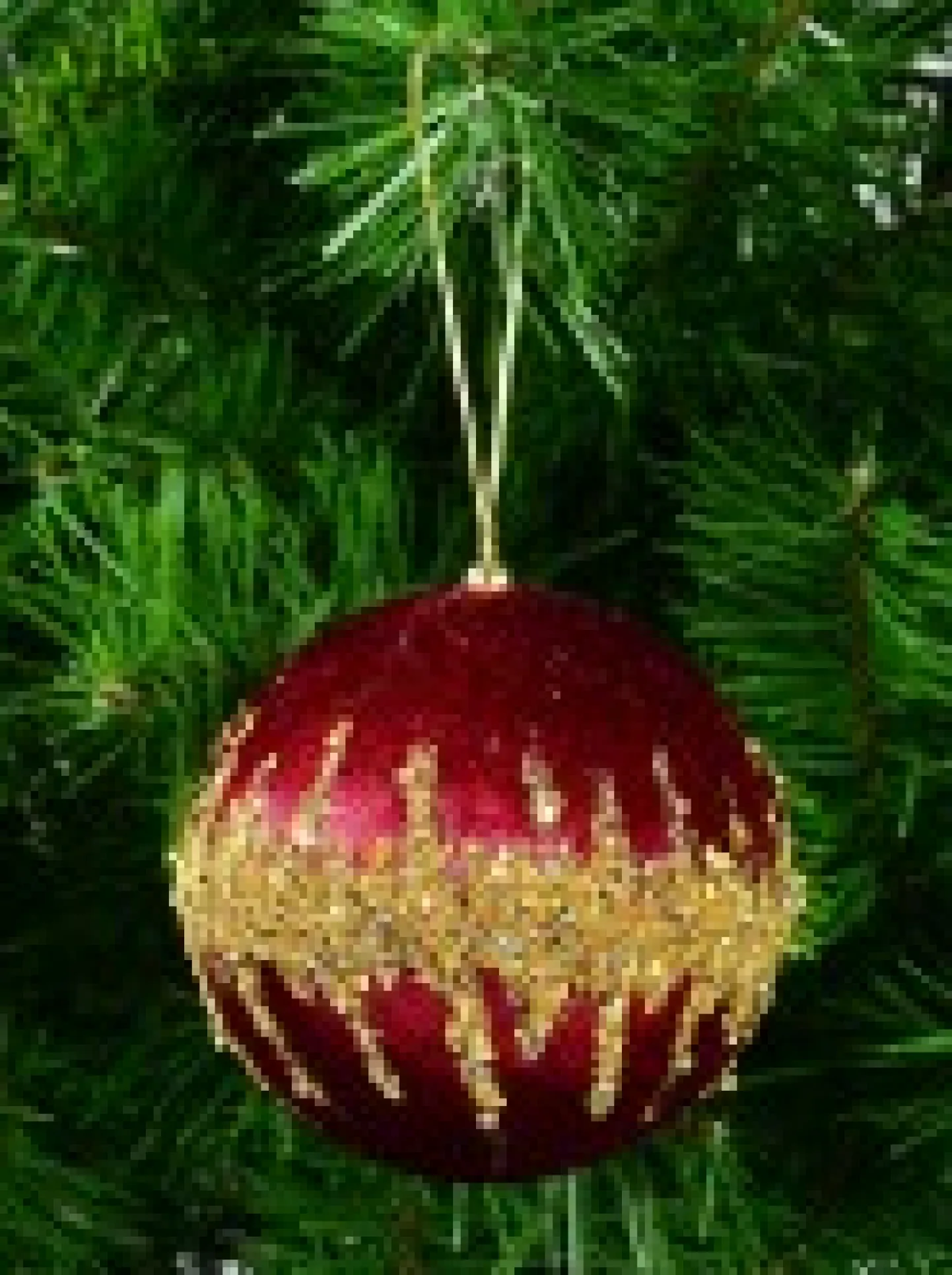 Fashion Christmas Warehouse Burgundy Velvet Bauble With Gold Christmas Tree Hanging Decoration - 10Cm