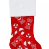 Online Christmas Warehouse Candy Canes & Lollies Red Velvet With White Cuff Christmas Stocking - 48Cm