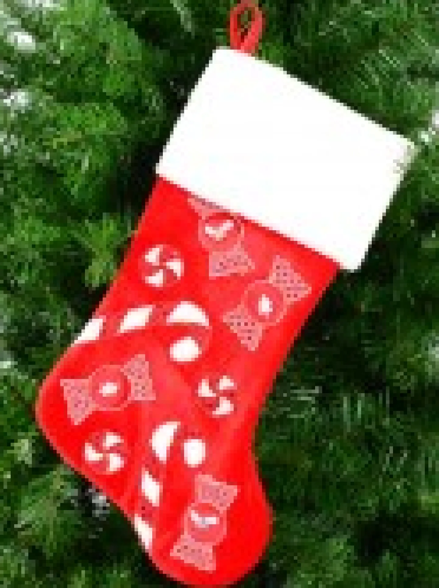 Online Christmas Warehouse Candy Canes & Lollies Red Velvet With White Cuff Christmas Stocking - 48Cm