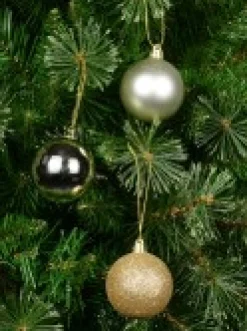 Fashion Christmas Warehouse Champagne Glitter, Matte & Metallic Christmas Baubles - 12 X 60Mm