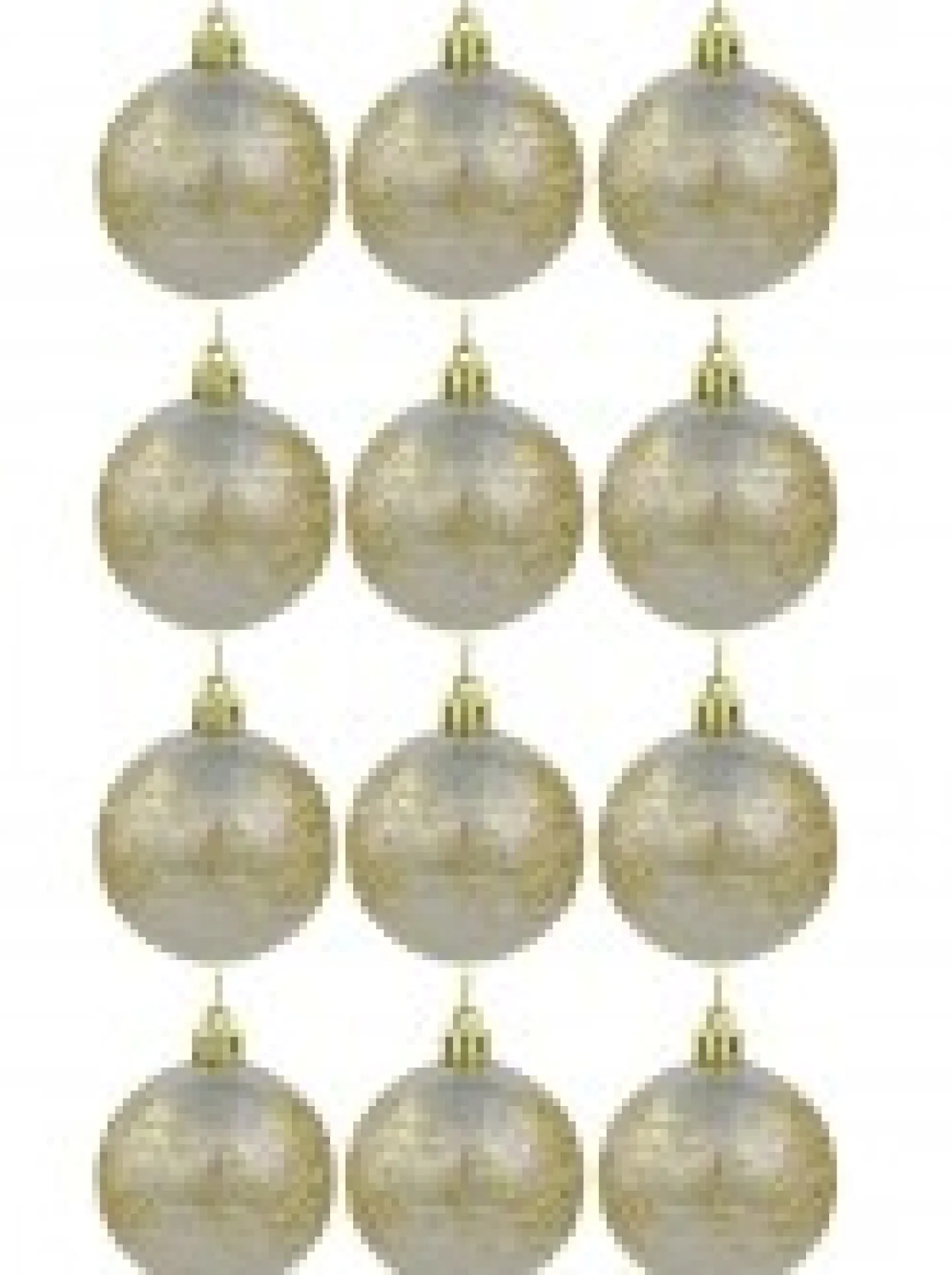 Sale Christmas Warehouse Champagne Pearl Baubles With Gold Glitter & White Stripes - 12 X 60Mm