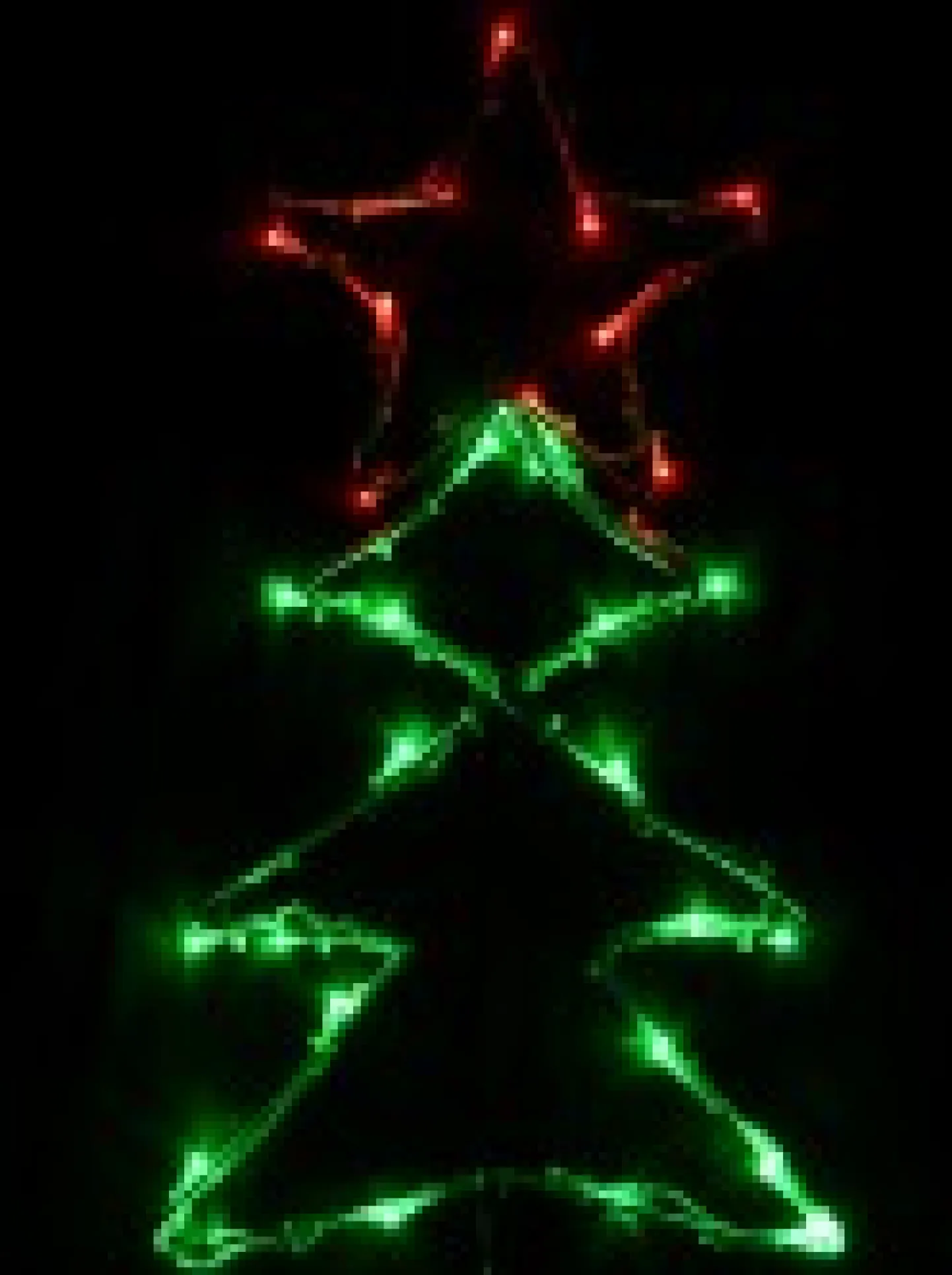 Online Christmas Warehouse Christmas Tree Shape With Stars Led String Light Silhouettes - 3 X 39Cm
