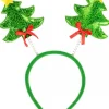 Cheap Christmas Warehouse Christmas Trees On Springs Headband With Ribbon & Star - One Size Fits Most