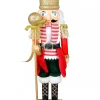 Cheap Christmas Warehouse Classic Christmas Nutcracker With Ball Staff Decorative Ornament - 38Cm