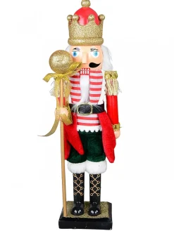 Cheap Christmas Warehouse Classic Christmas Nutcracker With Ball Staff Decorative Ornament - 38Cm