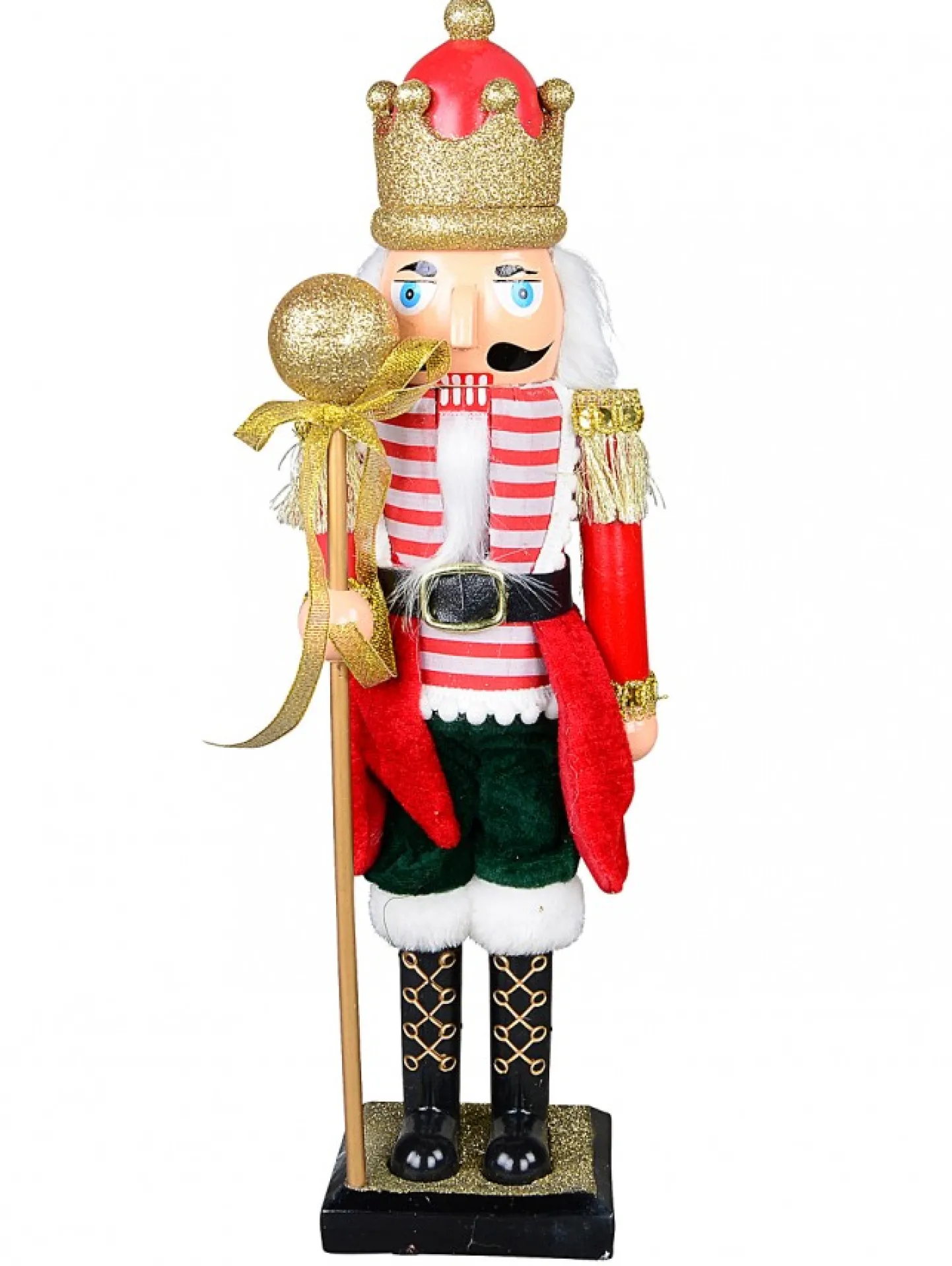Cheap Christmas Warehouse Classic Christmas Nutcracker With Ball Staff Decorative Ornament - 38Cm