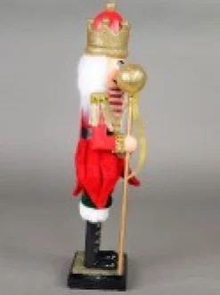 Cheap Christmas Warehouse Classic Christmas Nutcracker With Ball Staff Decorative Ornament - 38Cm