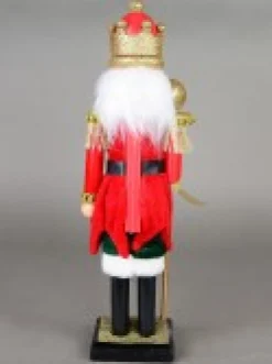 Cheap Christmas Warehouse Classic Christmas Nutcracker With Ball Staff Decorative Ornament - 38Cm