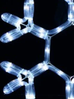 Cheap Christmas Warehouse Cool White Led Branched Star Snowflake Rope Light Silhouette - 40Cm