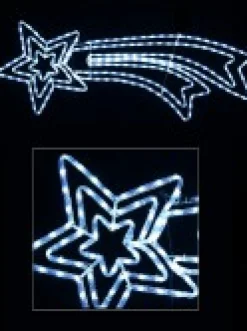 Fashion Christmas Warehouse Cool White Led Shooting Christmas Star Rope Light Display Silhouette - 1.2M
