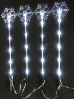 Shop Christmas Warehouse Cool White Led Snowflake On A Pole Garden Christmas Path Lights - 4 X 49Cm