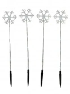 Shop Christmas Warehouse Cool White Led Snowflake On A Pole Garden Christmas Path Lights - 4 X 49Cm