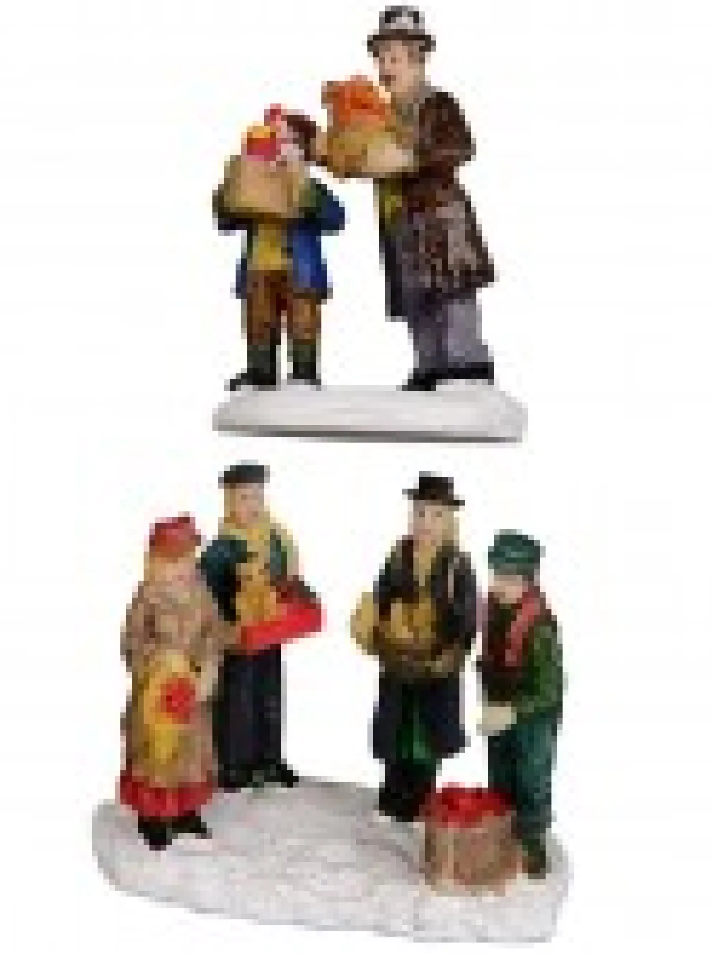 Online Christmas Warehouse Cruising Santa, Decorating Tree & Gift Giving Christmas Figurines - 8 Piece Set