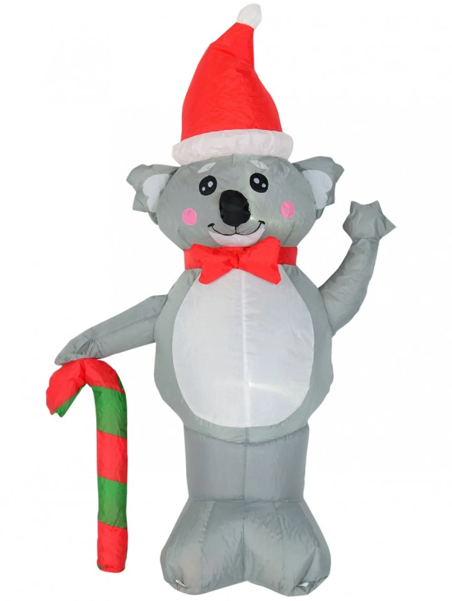 Shop Christmas Warehouse Cuddles The Koala & Candy Cane Illuminated Christmas Inflatable Display - 1.3M