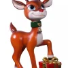 Best Christmas Warehouse Cute Resin Reindeer Calf With Christmas Gift Life Size Decor Ornament - 89Cm