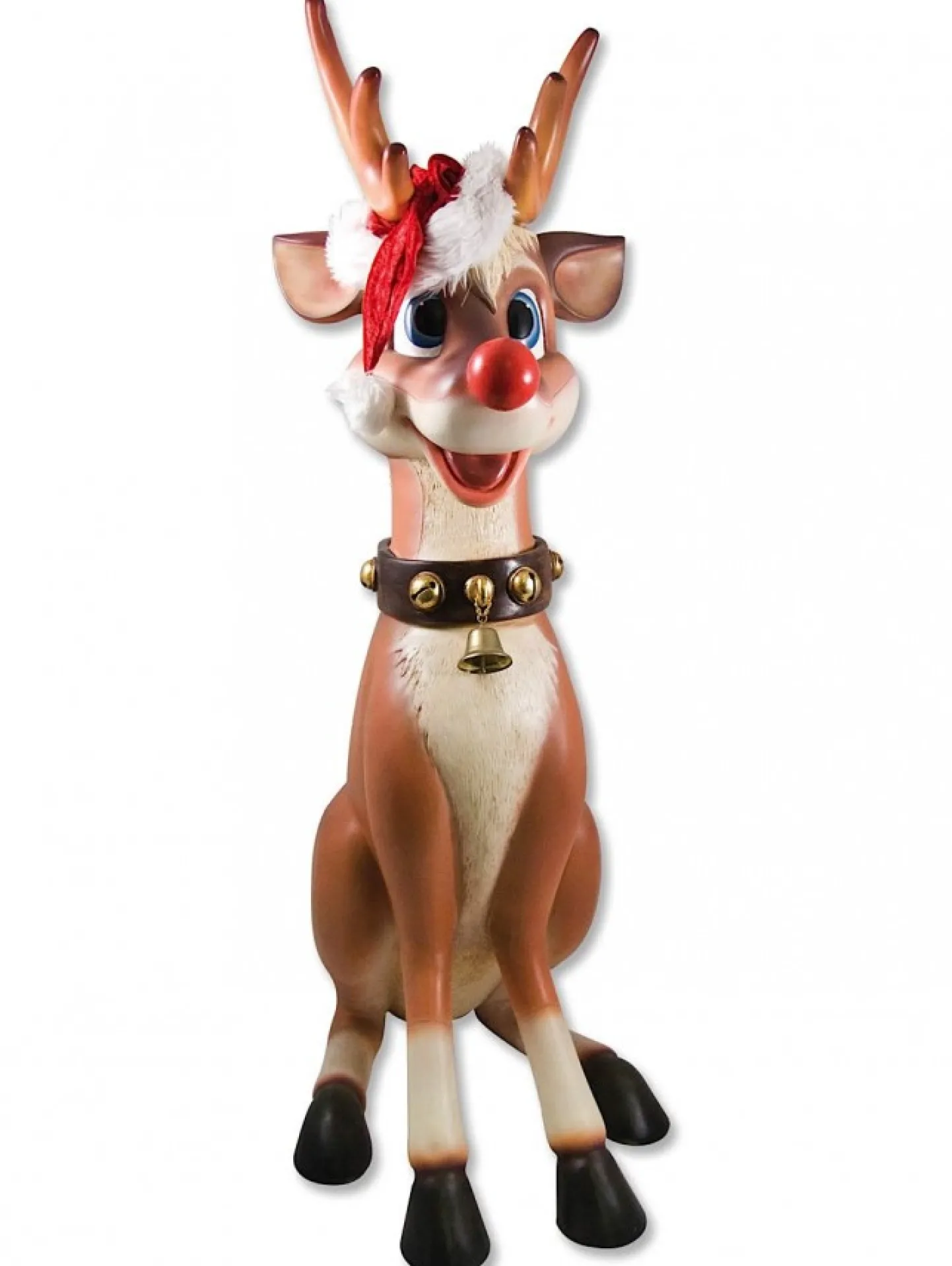 Flash Sale Christmas Warehouse Cute Sitting Resin Reindeer Life Size Christmas Decoration Ornament - 1.1M