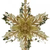 Fashion Christmas Warehouse 3D Gold Snowflake With Sequins Christmas Tree Hanging Decoration - 15Cm
