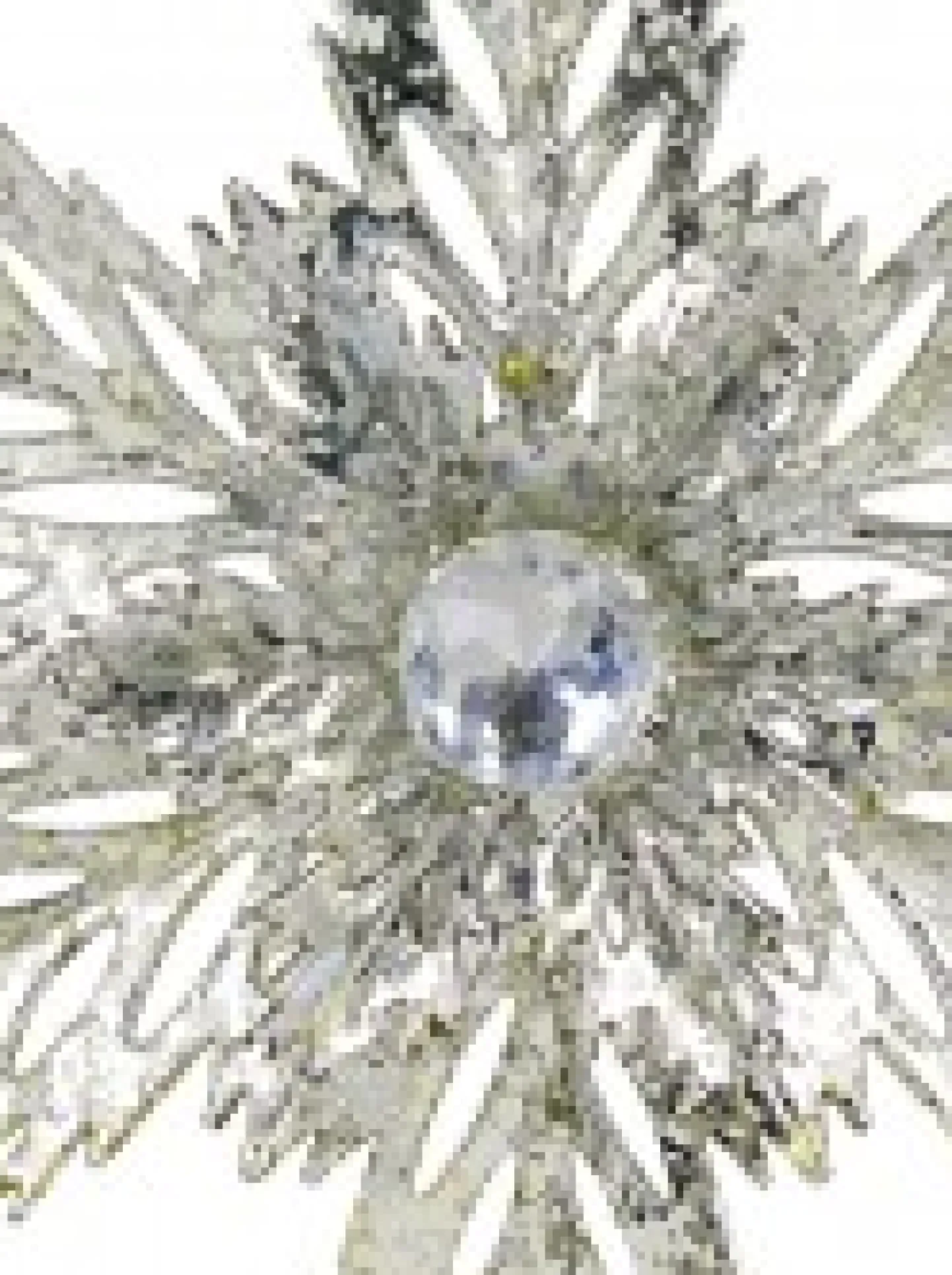Online Christmas Warehouse 3D Silver Snowflake With Sequins Christmas Tree Hanging Decoration - 15Cm