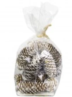 Best Christmas Warehouse Decorative White Frosted Natural Christmas Long Pine Cones - 100G