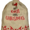 Flash Sale Christmas Warehouse Faux Jute Happy Santa Do Not Open Until Christmas Gift Santa Sack - 93Cm