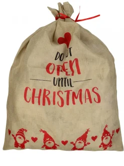 Flash Sale Christmas Warehouse Faux Jute Happy Santa Do Not Open Until Christmas Gift Santa Sack - 93Cm