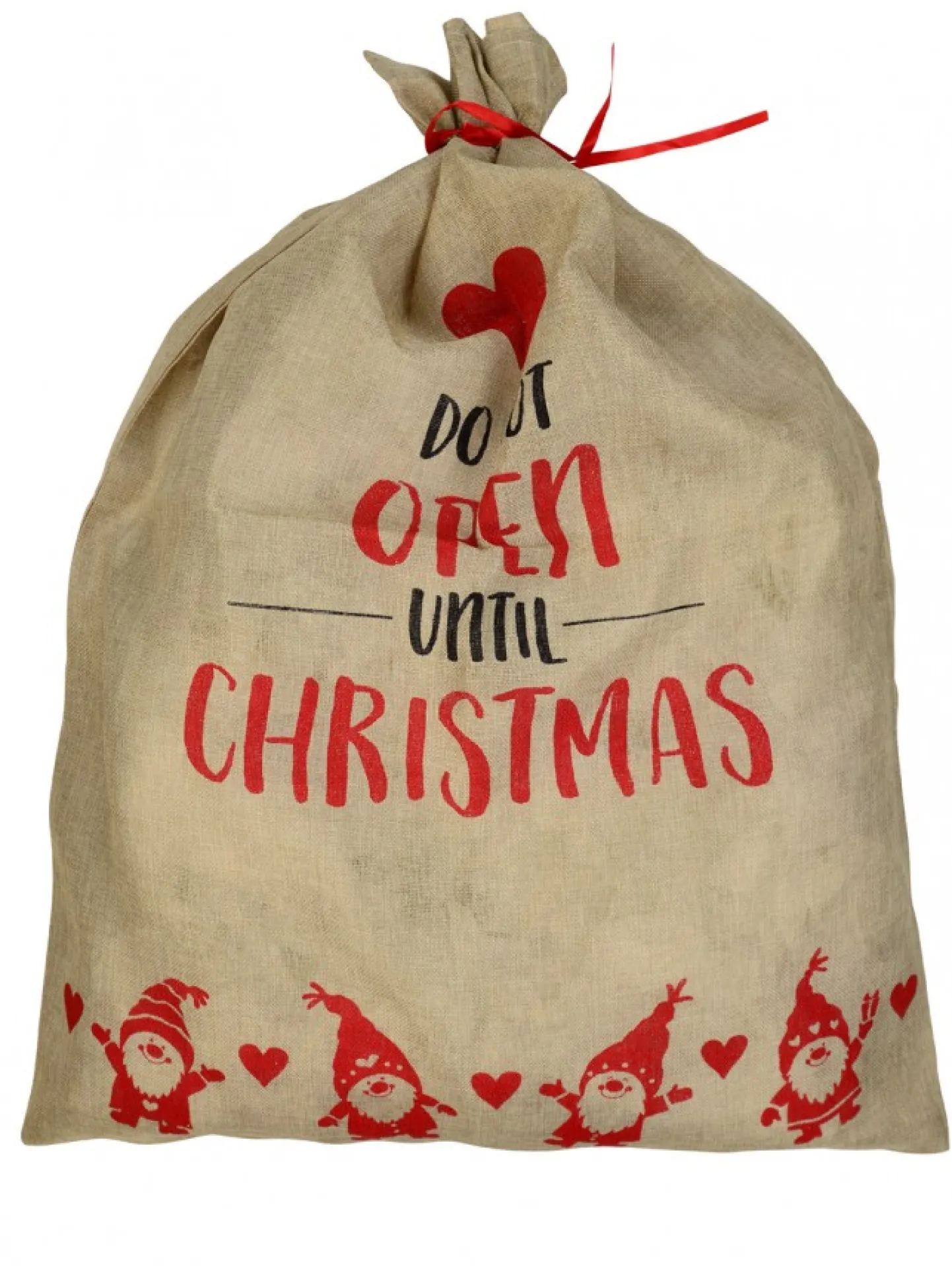 Flash Sale Christmas Warehouse Faux Jute Happy Santa Do Not Open Until Christmas Gift Santa Sack - 93Cm