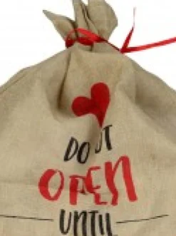 Flash Sale Christmas Warehouse Faux Jute Happy Santa Do Not Open Until Christmas Gift Santa Sack - 93Cm